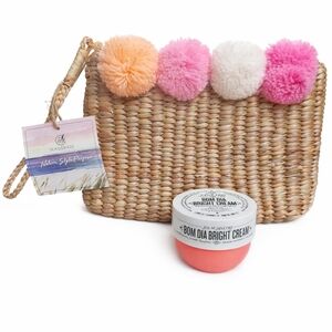 Sol De Janeiro Cheriosa 40 Bom Dia Bright Cream & Handwoven Bag Bundle